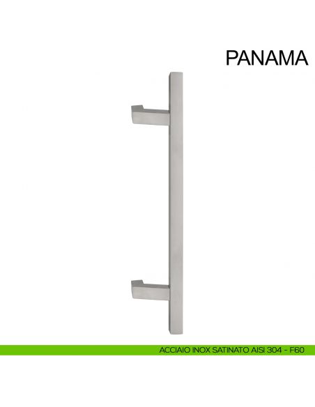 Maniglione in acciaio inclinato quadrato per porta 25x25 mm Panama Fimet Inox acciaio AISI 304