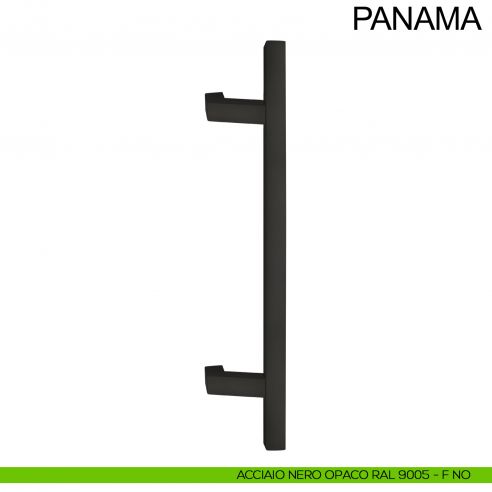 Maniglione in acciaio inclinato quadrato per porta 25x25 mm Panama Fimet Inox nero opaco RAL 9005
