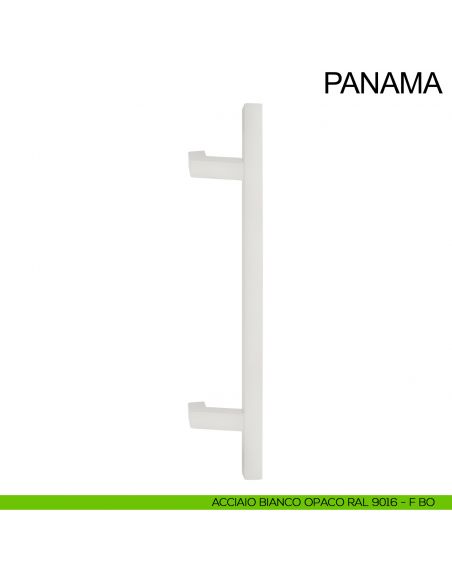 Maniglione in acciaio inclinato quadrato per porta 25x25 mm Panama Fimet Inox bianco opaco RAL 9016