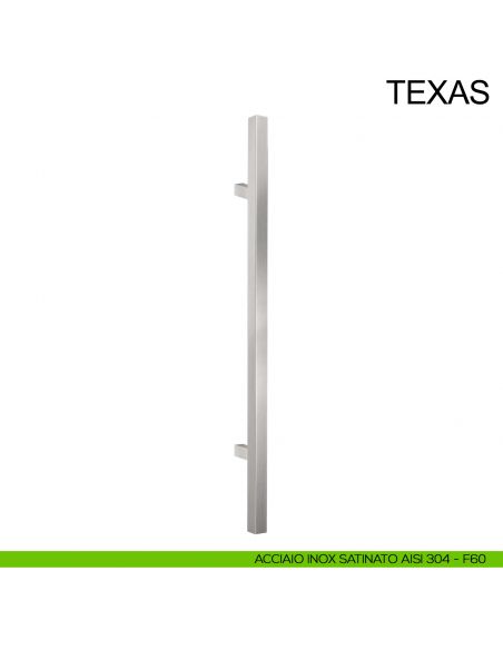 Maniglione dritto quadrato in acciaio per porta 20x20 mm Texas Fimet Inox acciaio AISI 304