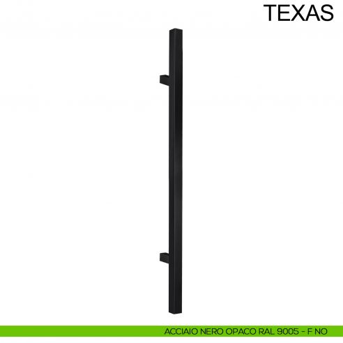 Maniglione dritto quadrato in acciaio per porta 20x20 mm Texas Fimet Inox nero opaco RAL 9005