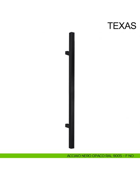Maniglione dritto quadrato in acciaio per porta 20x20 mm Texas Fimet Inox nero opaco RAL 9005