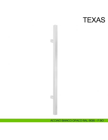 Maniglione dritto quadrato in acciaio per porta 20x20 mm Texas Fimet Inox bianco opaco RAL 9016