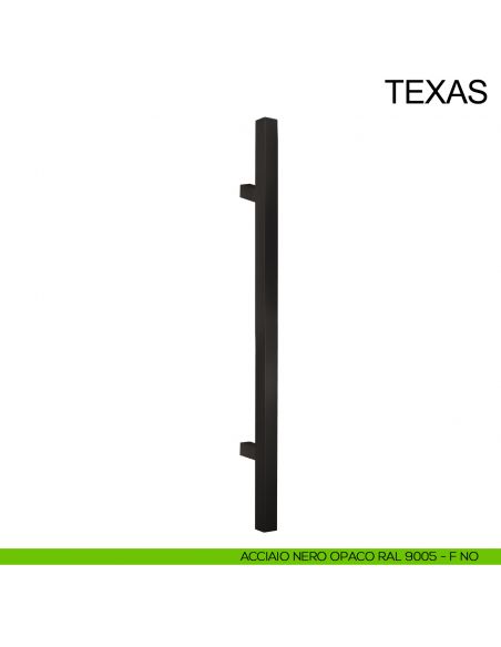 Maniglione in acciaio quadrato dritto per porta 25x25 mm Texas Fimet Inox nero opaco RAL 9005