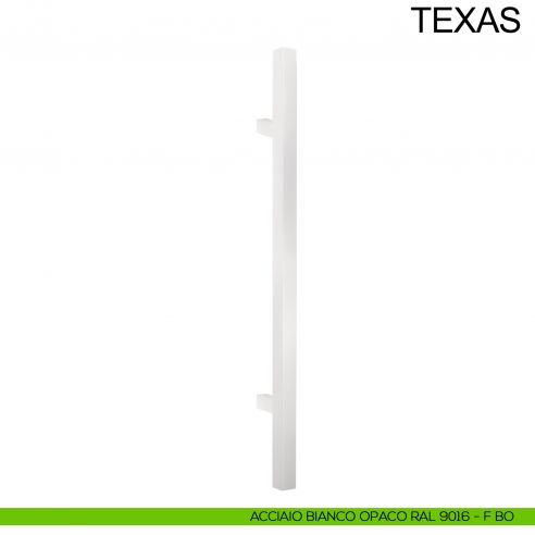 Maniglione in acciaio quadrato dritto per porta 25x25 mm Texas Fimet Inox bianco opaco RAL 9016