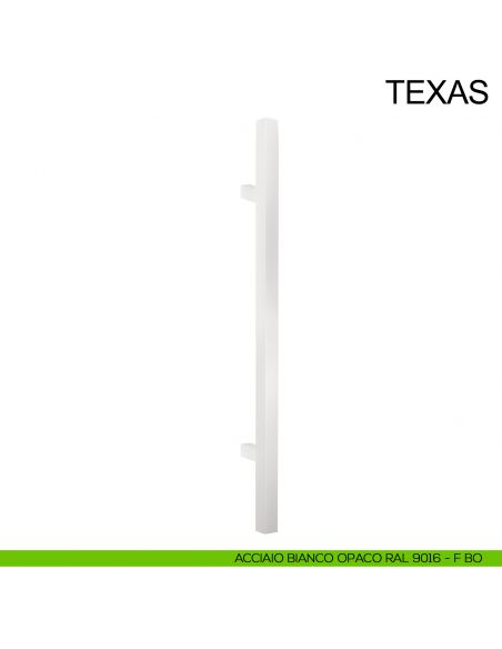Maniglione in acciaio quadrato dritto per porta 25x25 mm Texas Fimet Inox bianco opaco RAL 9016