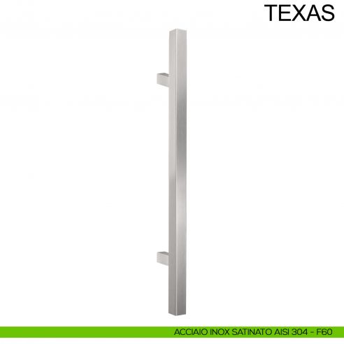 Maniglione quadrato dritto in acciaio per porta 30x30 mm Texas Fimet Inox acciaio AISI 304