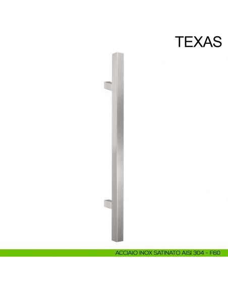 Maniglione quadrato dritto in acciaio per porta 30x30 mm Texas Fimet Inox acciaio AISI 304