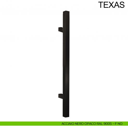 Maniglione quadrato dritto in acciaio per porta 30x30 mm Texas Fimet Inox nero opaco RAL 9005