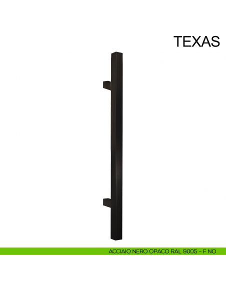 Maniglione quadrato dritto in acciaio per porta 30x30 mm Texas Fimet Inox nero opaco RAL 9005
