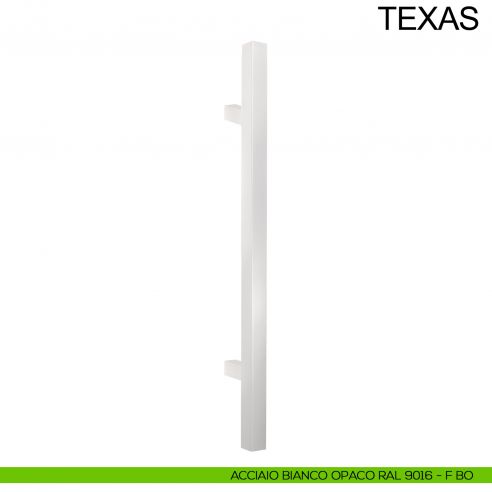 Maniglione quadrato dritto in acciaio per porta 30x30 mm Texas Fimet Inox bianco opaco RAL 9016