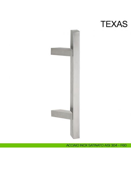 Maniglione inclinato in acciaio squadrato per porta 25x25 mm Texas Fimet Inox acciaio AISI 304