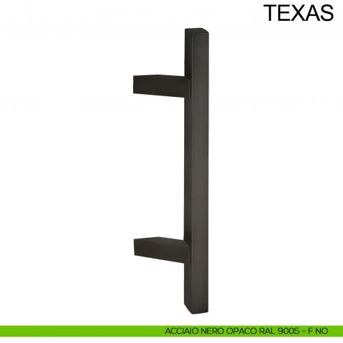 Maniglione inclinato in acciaio squadrato per porta 25x25 mm Texas Fimet Inox nero opaco RAL 9005