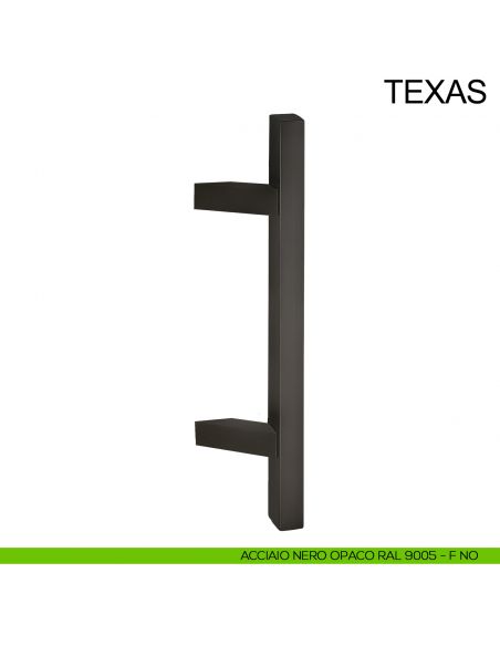 Maniglione inclinato in acciaio squadrato per porta 25x25 mm Texas Fimet Inox nero opaco RAL 9005