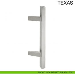 Maniglione zancato quadrato in acciaio per porta 30x30 mm Texas Fimet Inox 2