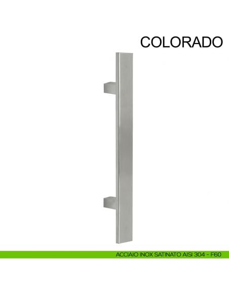 Maniglione in acciaio quadrato dritto per porta 40x10 mm Colorado Fimet Inox acciaio AISI 304
