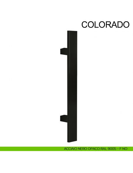 Maniglione in acciaio quadrato dritto per porta 40x10 mm Colorado Fimet Inox nero opaco RAL 9005