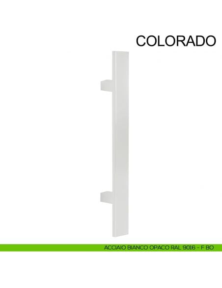 Maniglione in acciaio quadrato dritto per porta 40x10 mm Colorado Fimet Inox bianco opaco RAL 9016