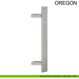 Maniglione squadrato inclinato in acciaio per porta 40x10 mm Oregon Fimet Inox 2