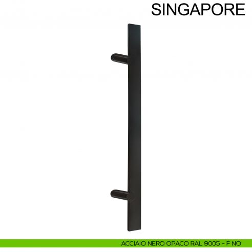 Maniglione in acciaio squadrato zancato per porta 40x10 mm Singapore Fimet Inox nero opaco RAL 9005