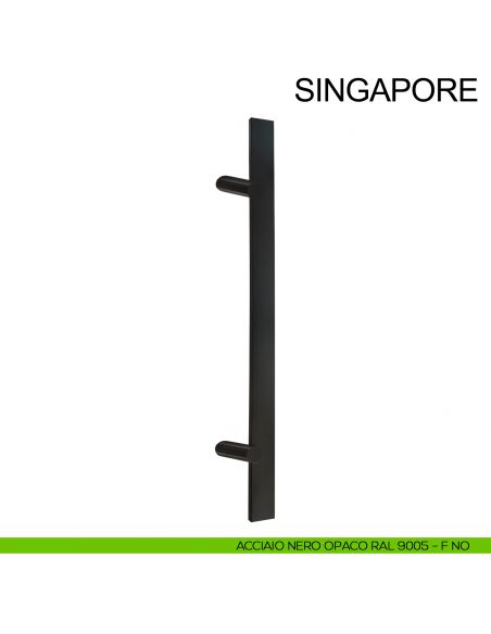 Maniglione in acciaio squadrato zancato per porta 40x10 mm Singapore Fimet Inox nero opaco RAL 9005