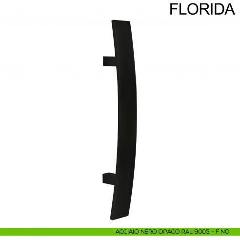 Maniglione in acciaio squadrato per porta 40x10 mm Florida Fimet Inox nero opaco RAL 9005