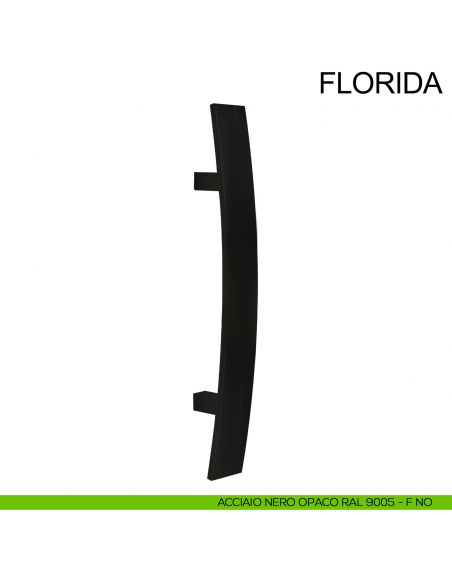 Maniglione in acciaio squadrato per porta 40x10 mm Florida Fimet Inox nero opaco RAL 9005