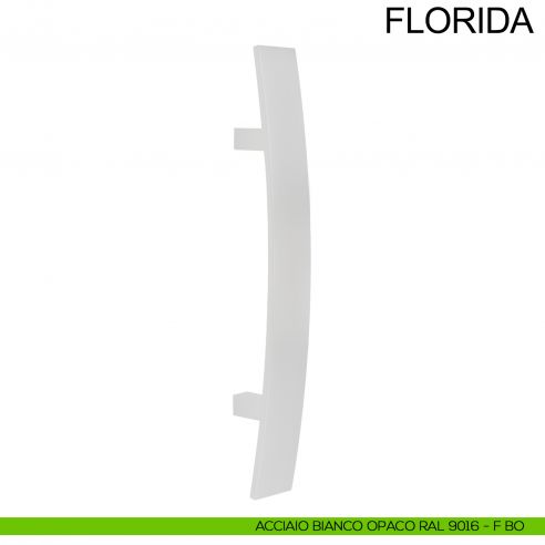 Maniglione in acciaio squadrato per porta 40x10 mm Florida Fimet Inox bianco opaco RAL 9016