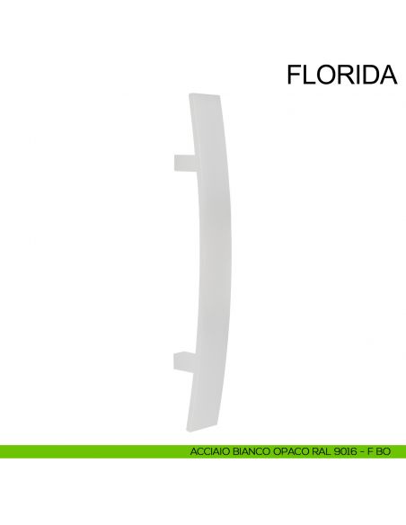 Maniglione in acciaio squadrato per porta 40x10 mm Florida Fimet Inox bianco opaco RAL 9016
