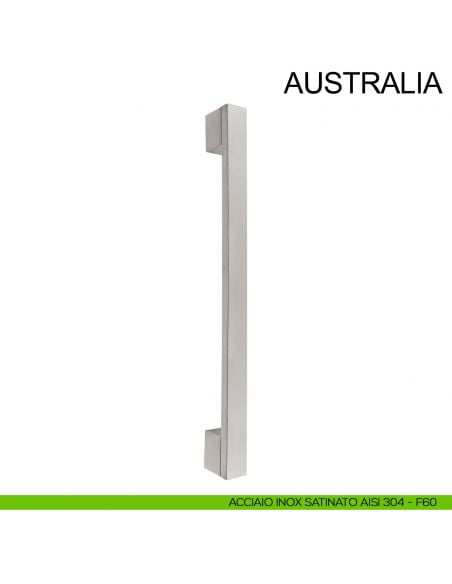 Maniglione dritto in acciaio quadrato per porta 40x15 mm Australia Fimet Inox acciaio AISI 304
