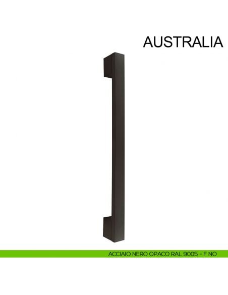 Maniglione dritto in acciaio quadrato per porta 40x15 mm Australia Fimet Inox nero opaco RAL 9005