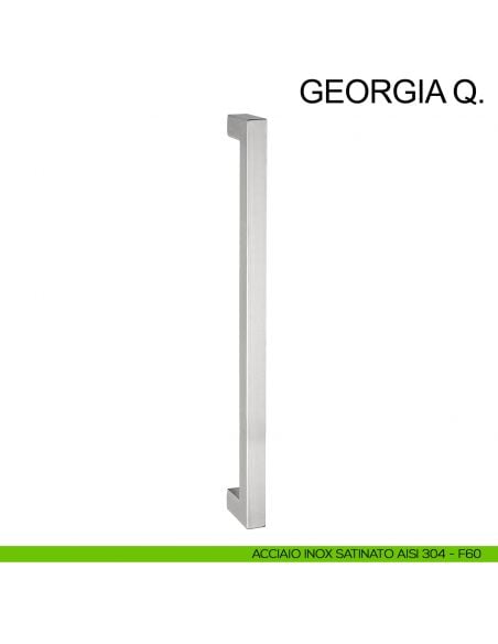 Maniglione dritto in acciaio squadrato per porta 25x25 mm Georgia Q Fimet Inox acciaio AISI 304