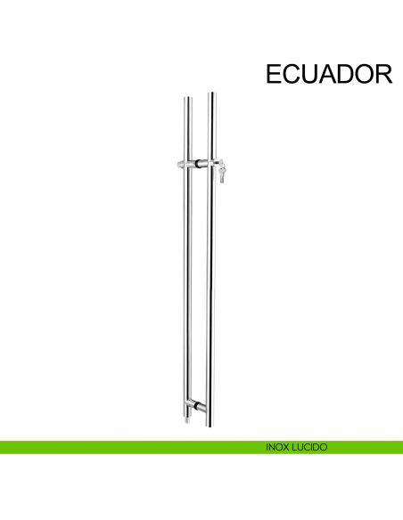 Maniglione accoppiato in acciaio con chiave per porta in vetro Ecuador Fimet Inox lucido AISI 304