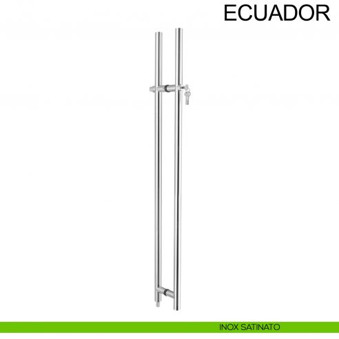 Maniglione accoppiato in acciaio con chiave per porta in vetro Ecuador Fimet Inox satinato AISI 304