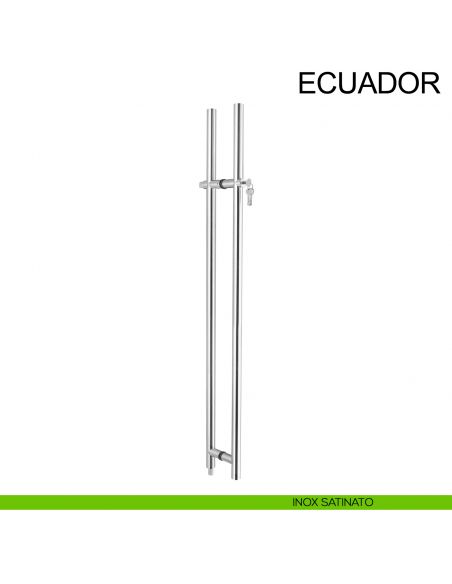 Maniglione accoppiato in acciaio con chiave per porta in vetro Ecuador Fimet Inox satinato AISI 304