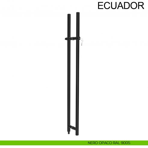 Maniglione accoppiato in acciaio con chiave per porta in vetro Ecuador Fimet Inox nero opaco RAL 9005
