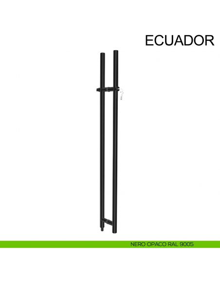 Maniglione accoppiato in acciaio con chiave per porta in vetro Ecuador Fimet Inox nero opaco RAL 9005