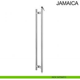Maniglione in acciaio accoppiato con chiave per porta in vetro Jamaica Fimet Inox 2