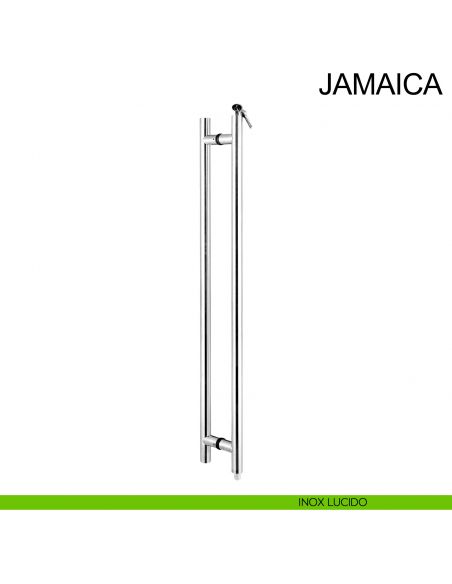 Maniglione in acciaio accoppiato con chiave per porta in vetro Jamaica Fimet Inox acciaio lucido AISI 304