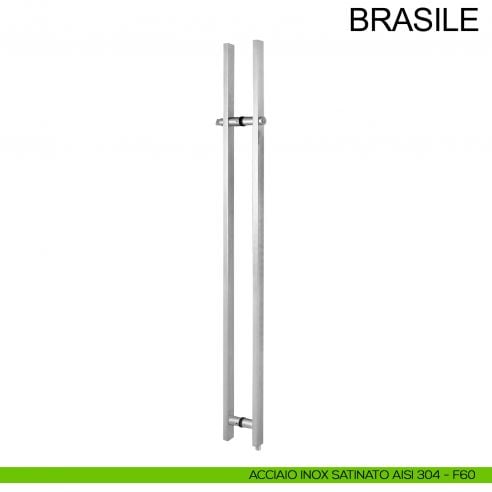 Maniglione con chiave accoppiato in acciaio per porta in vetro Brasile Fimet Inox acciaio AISI 304