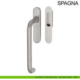 Maniglione per alzante scorrevole singolo cieco con nicchia in acciaio Spagna Fimet Inox 2