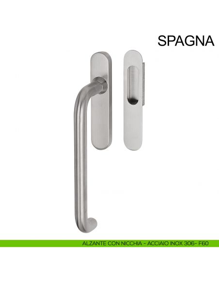 Maniglione per alzante scorrevole singolo cieco con nicchia in acciaio Spagna Fimet Inox acciaio AISI 316