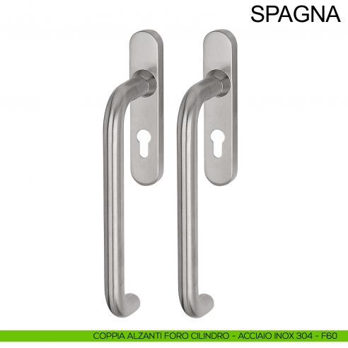 Maniglione per alzante scorrevole accoppiato con placca yale in acciaio Spagna Fimet Inox acciaio AISI 304