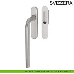 Maniglione per alzante scorrevole singolo cieco con nicchia in acciaio Svizzera Fimet Inox 2