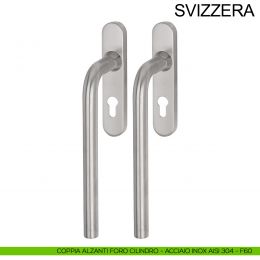 Maniglione per alzante scorrevole accoppiato con placca yale in acciaio Svizzera Fimet Inox 2