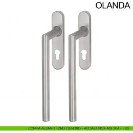 Maniglione in acciaio per alzante scorrevole accoppiato con placca yale Olanda Fimet Inox 2