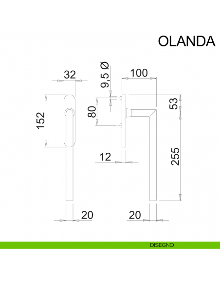 Maniglione in acciaio per alzante scorrevole accoppiato con placca yale Olanda Fimet Inox disegno maniglione