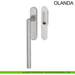 Maniglione ribassato per alzante scorrevole singolo cieco con nicchia in acciaio Olanda Fimet Inox 2
