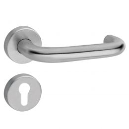 Maniglia in acciaio per porta tagliafuoco con rosetta tonda foro yale Spagna Fimet Inox