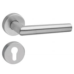 Maniglia per porta antincendio in acciaio con rosetta tonda foro yale Olanda Fimet Inox